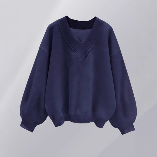 European And American V-neck Long Sleeve Fashion Sweater